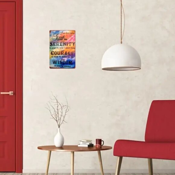 Serenity Prayer Metal Wall Art: Inspirational Spiritual Sign, Vibrant Color NEW - Picture 5 of 5